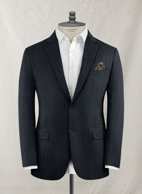Lanificio Zegna Carado Blue Stripe Wool Suit - StudioSuits