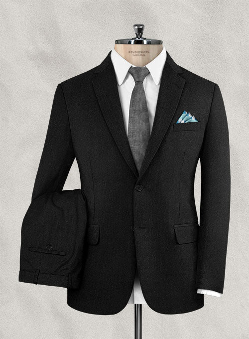 Lanificio Zegna Dark Charcoal Wool Suit - StudioSuits