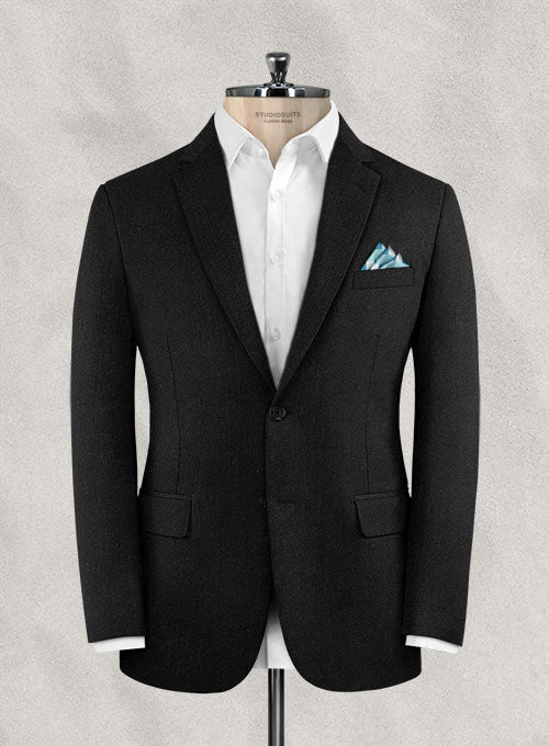 Lanificio Zegna Dark Charcoal Wool Suit - StudioSuits