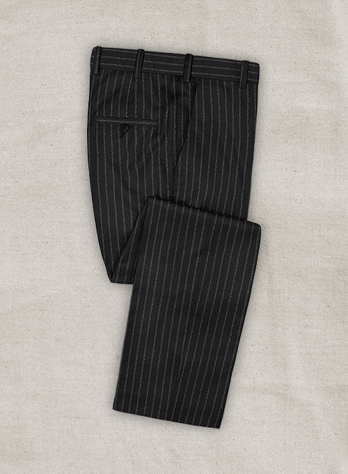 Lanificio Zegna Delice Black Stripe Wool Suit - StudioSuits