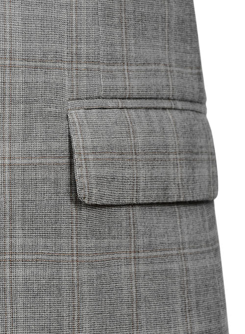 Lanificio Zegna Light Gray Checks Pure Wool Jacket - StudioSuits
