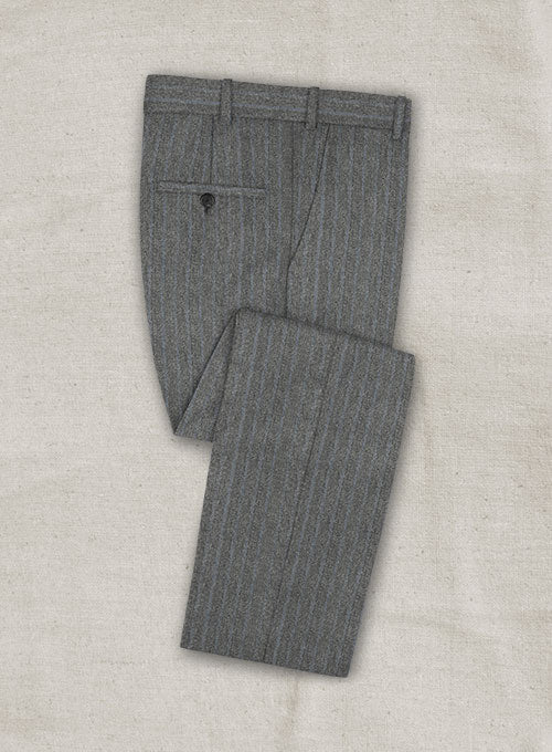Lanificio Zegna Rangel Gray Stripe Wool Pants - StudioSuits