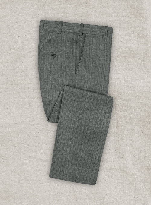 Lanificio Zegna Rano Gray Stripe Wool Pants - StudioSuits