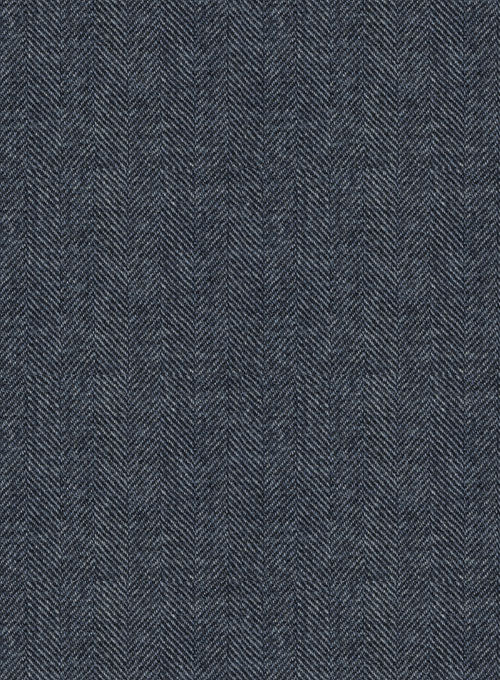 Lanificio Zegna Sovi Blue Herringbone Wool Jacket - StudioSuits
