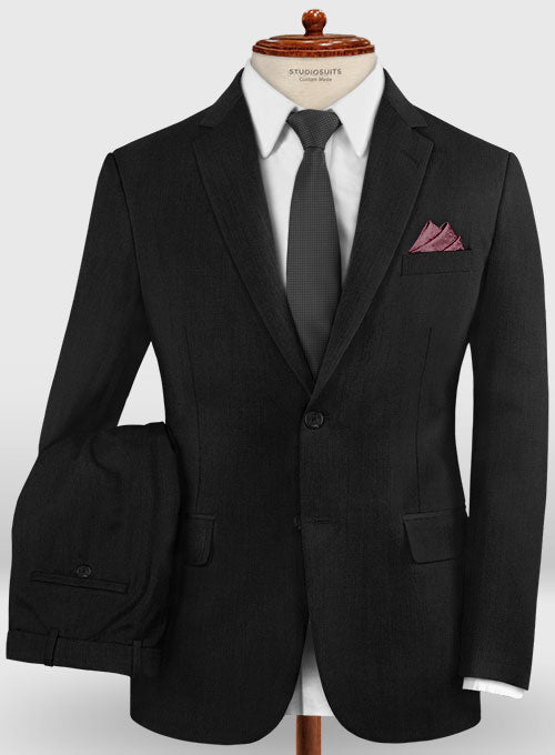 Lanificio Zegna Traveller Black Wool Suit - StudioSuits