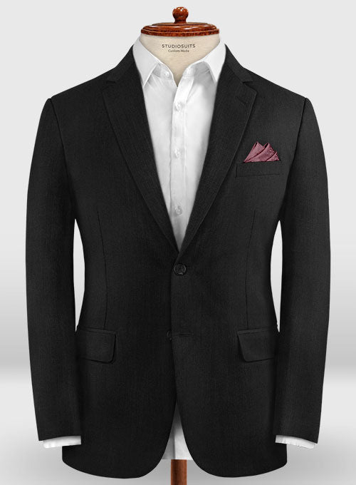 Lanificio Zegna Traveller Black Wool Suit - StudioSuits