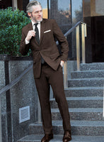 Lanificio Zegna Traveller Brown Wool Suit - StudioSuits