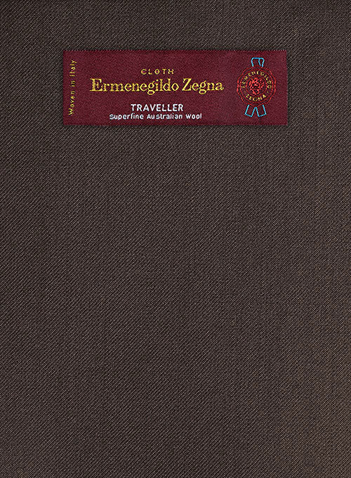 Lanificio Zegna Traveller Brown Wool Suit - StudioSuits