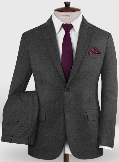 Lanificio Zegna Traveller Charcoal Wool Suit - StudioSuits