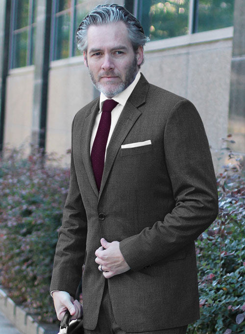 Lanificio Zegna Traveller Charcoal Wool Suit - StudioSuits