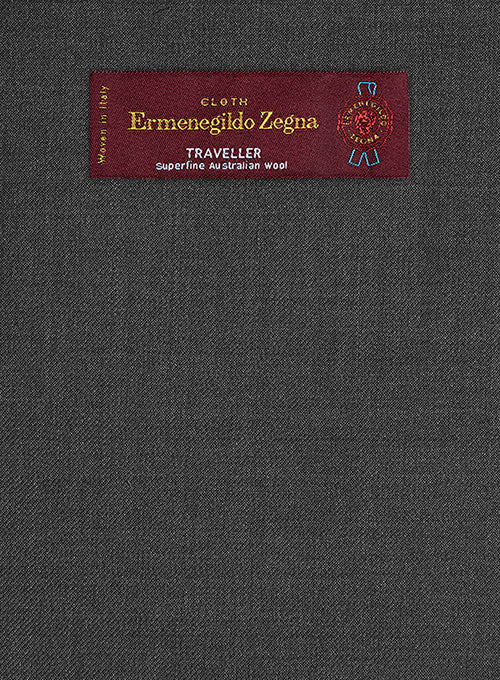 Lanificio Zegna Traveller Charcoal Wool Suit - StudioSuits