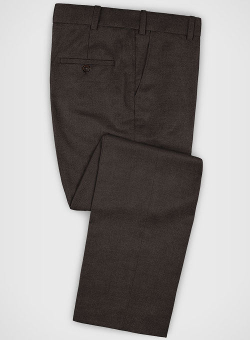 Lanificio Zegna Traveller Dark Brown Wool Pants - StudioSuits