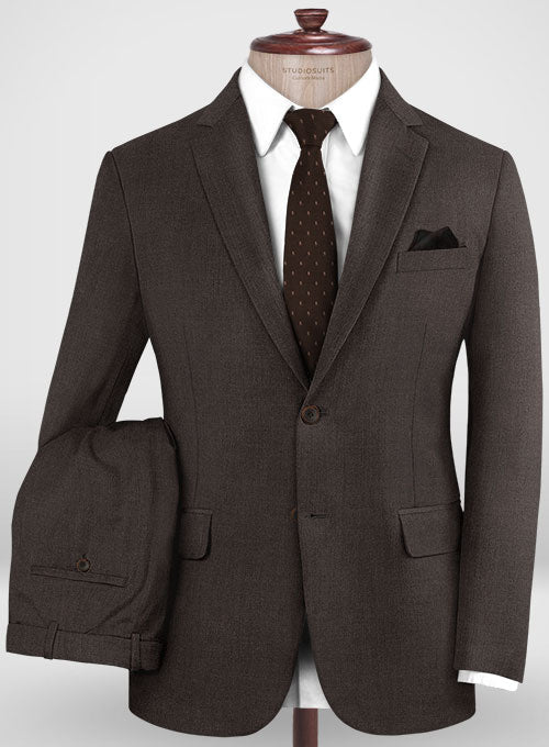 Lanificio Zegna Traveller Dark Brown Wool Suit - StudioSuits