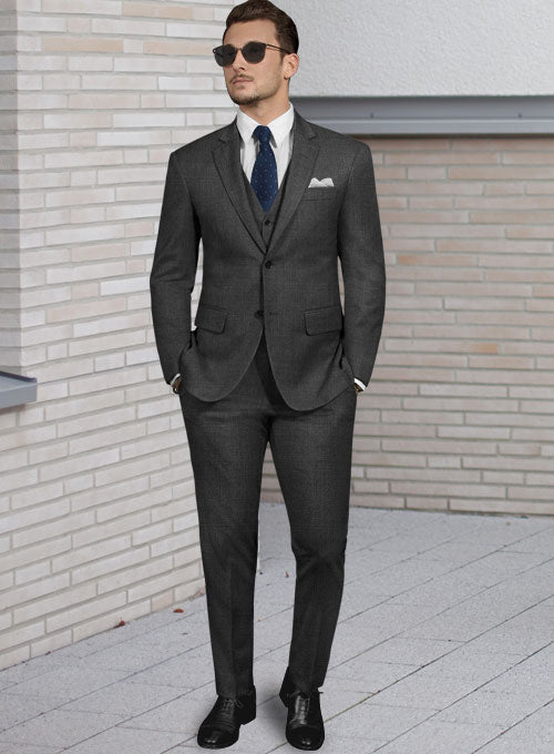 Lanificio Zegna Trofeo Charcoal Wool Suit - StudioSuits