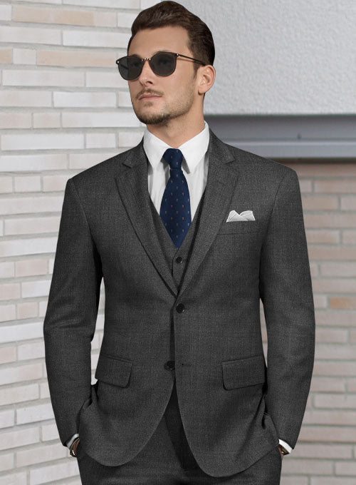 Lanificio Zegna Trofeo Charcoal Wool Suit - StudioSuits