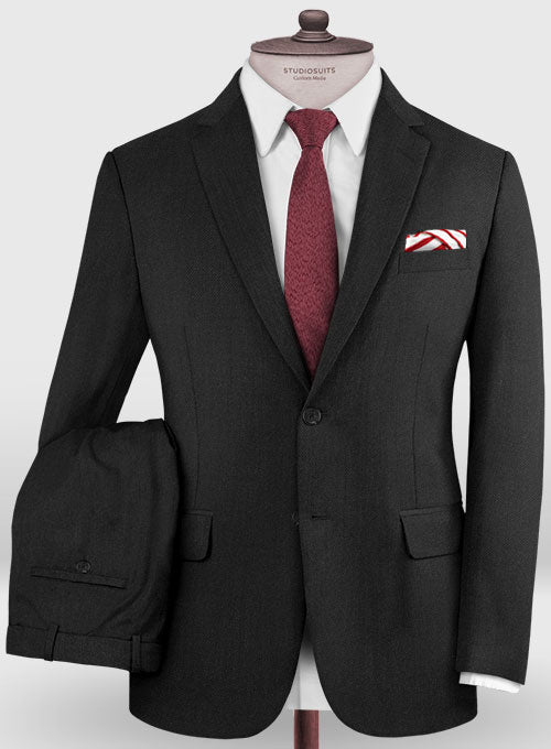 Lanificio Zegna Trofeo Black Wool Suit - StudioSuits