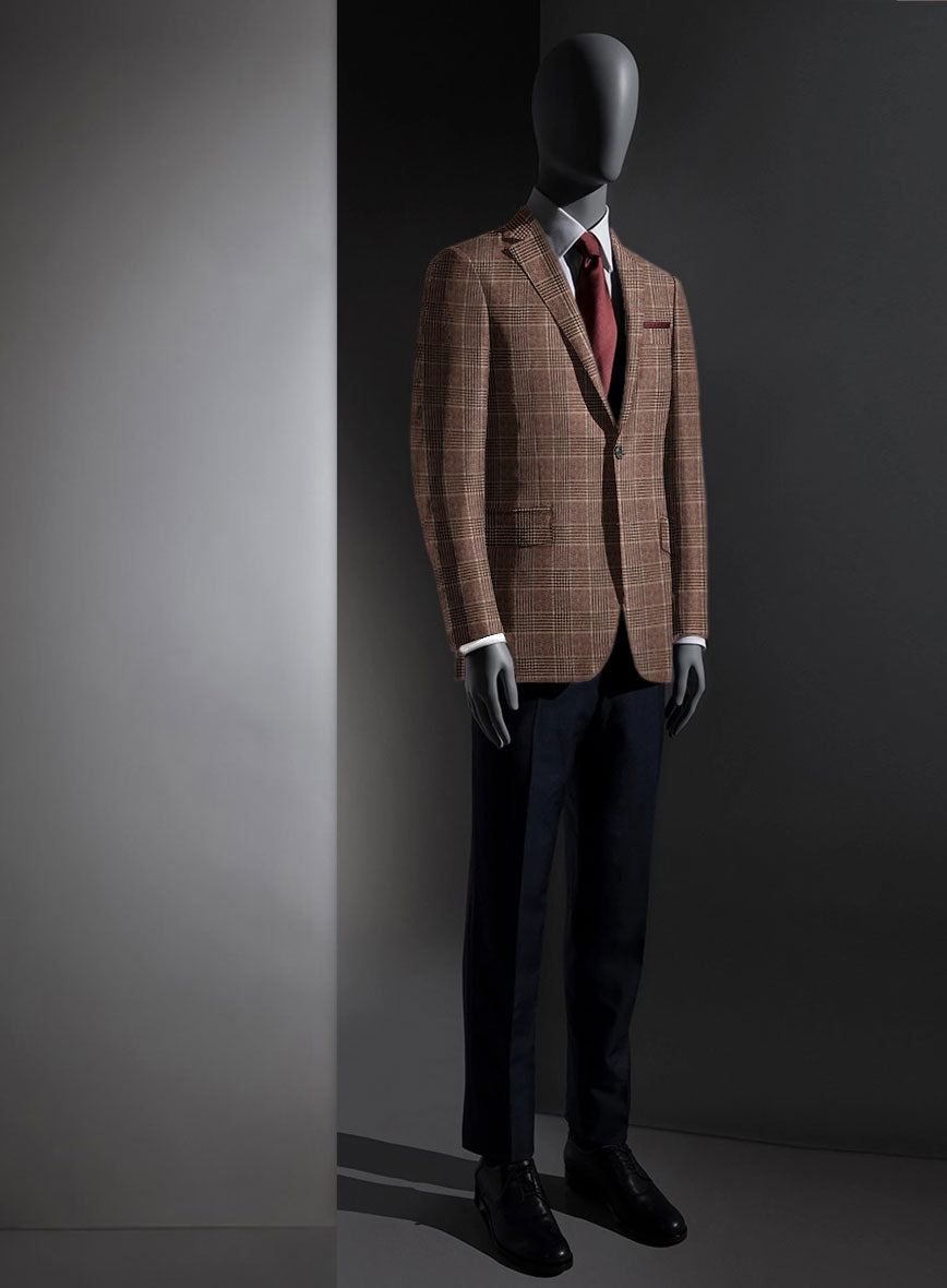 Lanificio Zegna Trofeo Brown Glen Cashmere Jacket - StudioSuits