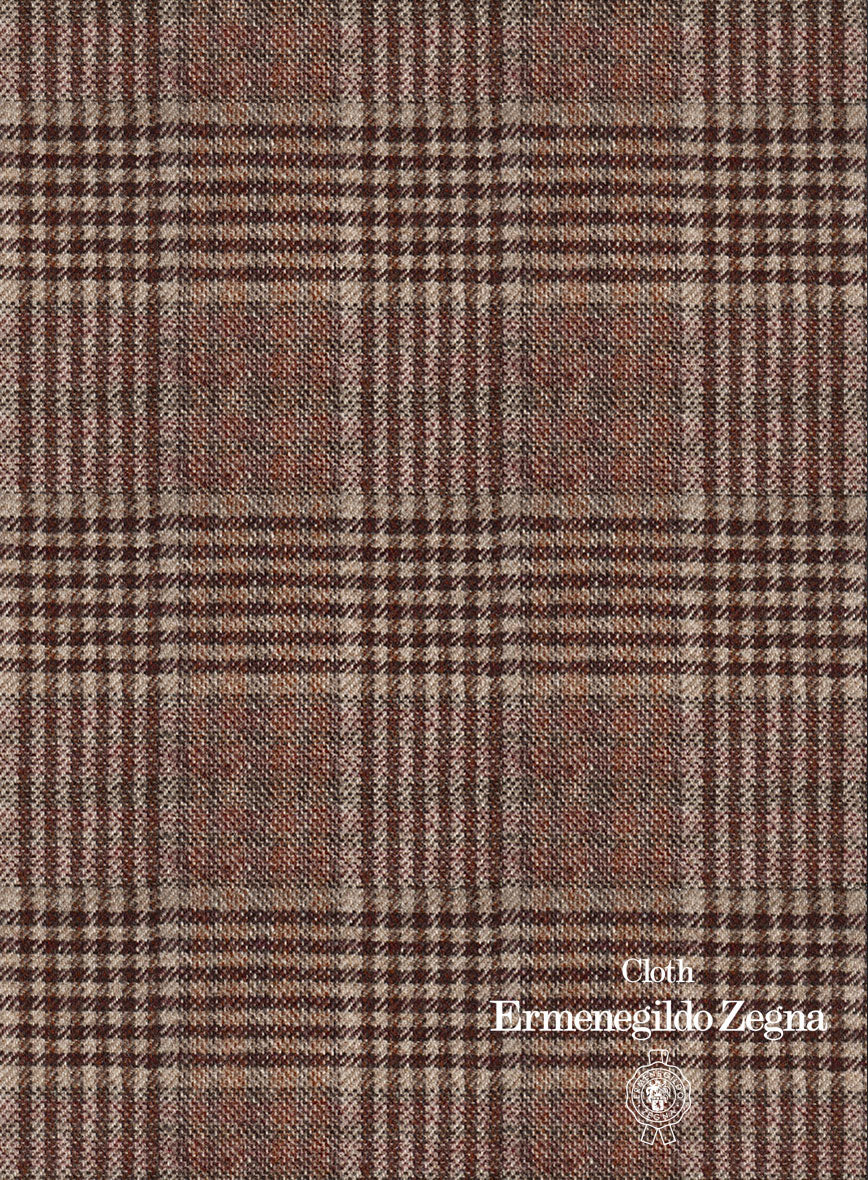 Lanificio Zegna Trofeo Brown Glen Cashmere Jacket – StudioSuits