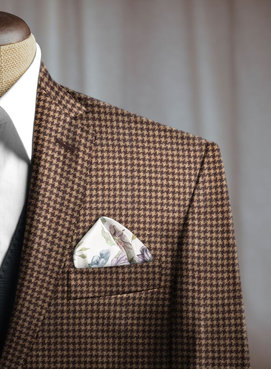 Lanificio Zegna Trofeo Brown Houndstooth Cashmere Jacket - StudioSuits