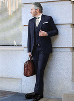 Lanificio Zegna Trofeo Navy Blue Wool Suit - StudioSuits