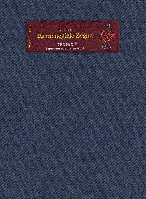 Lanificio Zegna Trofeo Rich Blue Wool Pants - StudioSuits