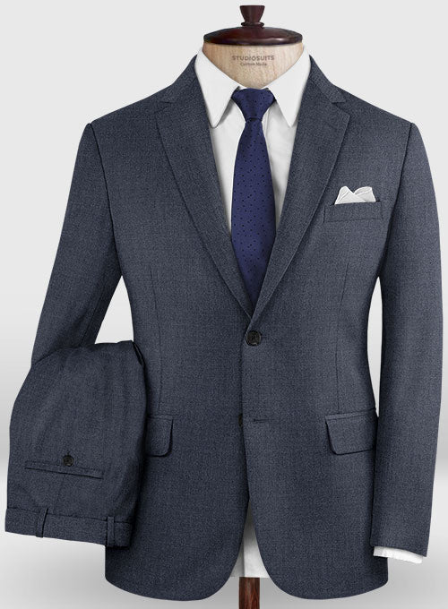 Lanificio Zegna Trofeo Slate Blue Wool Suit - StudioSuits