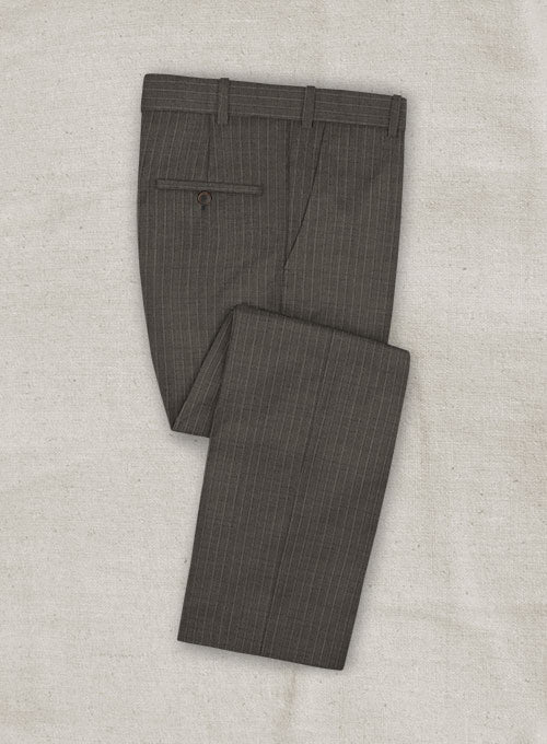 Lanificio Zegna Variel Brown Stripe Wool Pants - StudioSuits