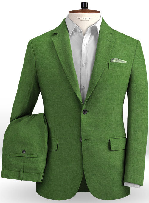 Zod Green Pure Linen Suit - StudioSuits