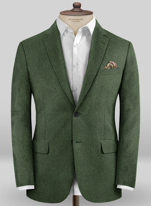 Colombo Olive Green Cashmere Jacket StudioSuits Made To Measure